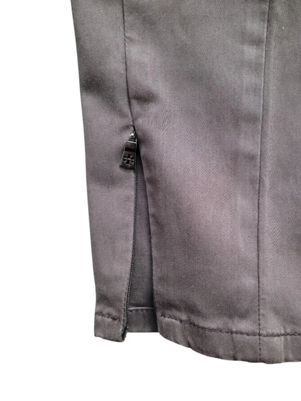 Tory Burch Casual Legging Pants Washed Gray Zip Hem Stretch Skinny Size 29